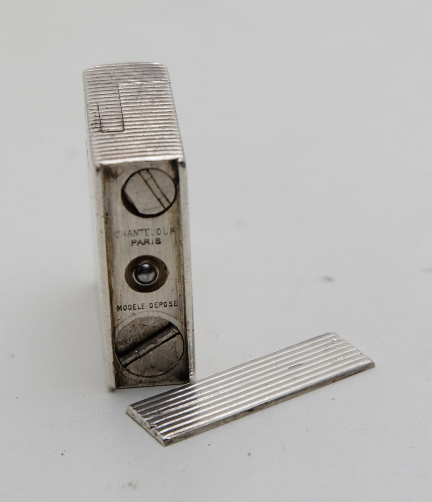 ​Chanteloup Paris Solid Silver Petrol Lighter Art Deco RARE! 1930-1940s Works! - 12