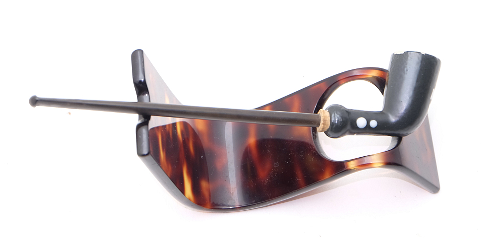 ​Long Black Ceramic Vintage Smoking Pipe - 5