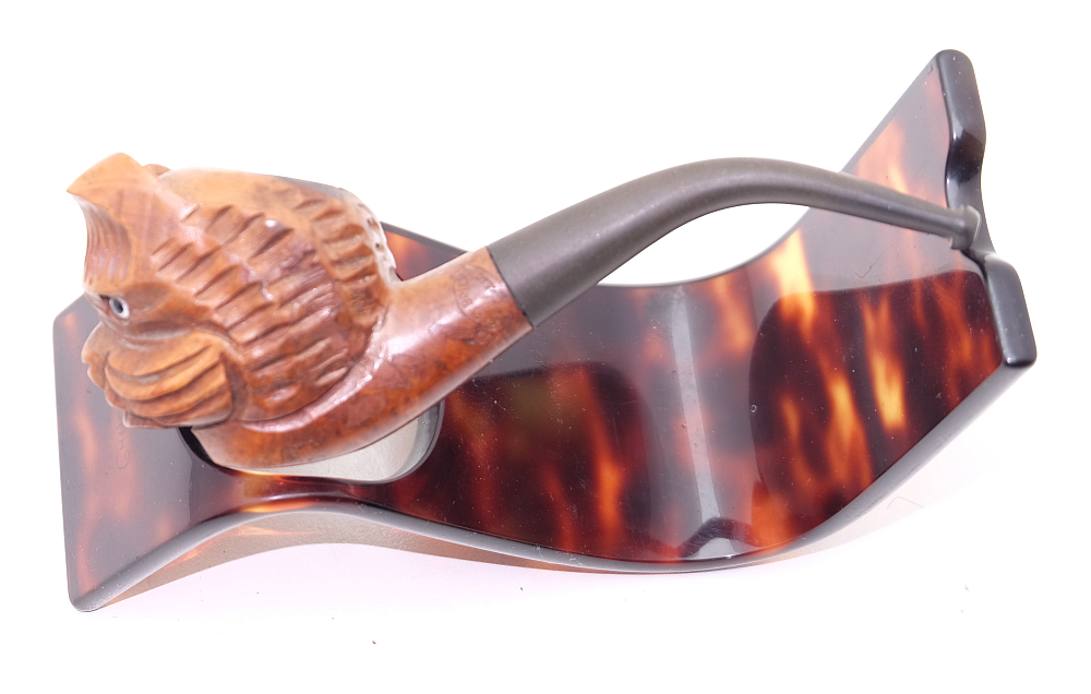 ​Vintage Freehand Smoking Tobacco Pipe Real Briar Foreign Cat Head - 1