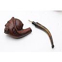 Pipe Smoker Head Vintage Smoking Tobacco Pipe France - 7 small