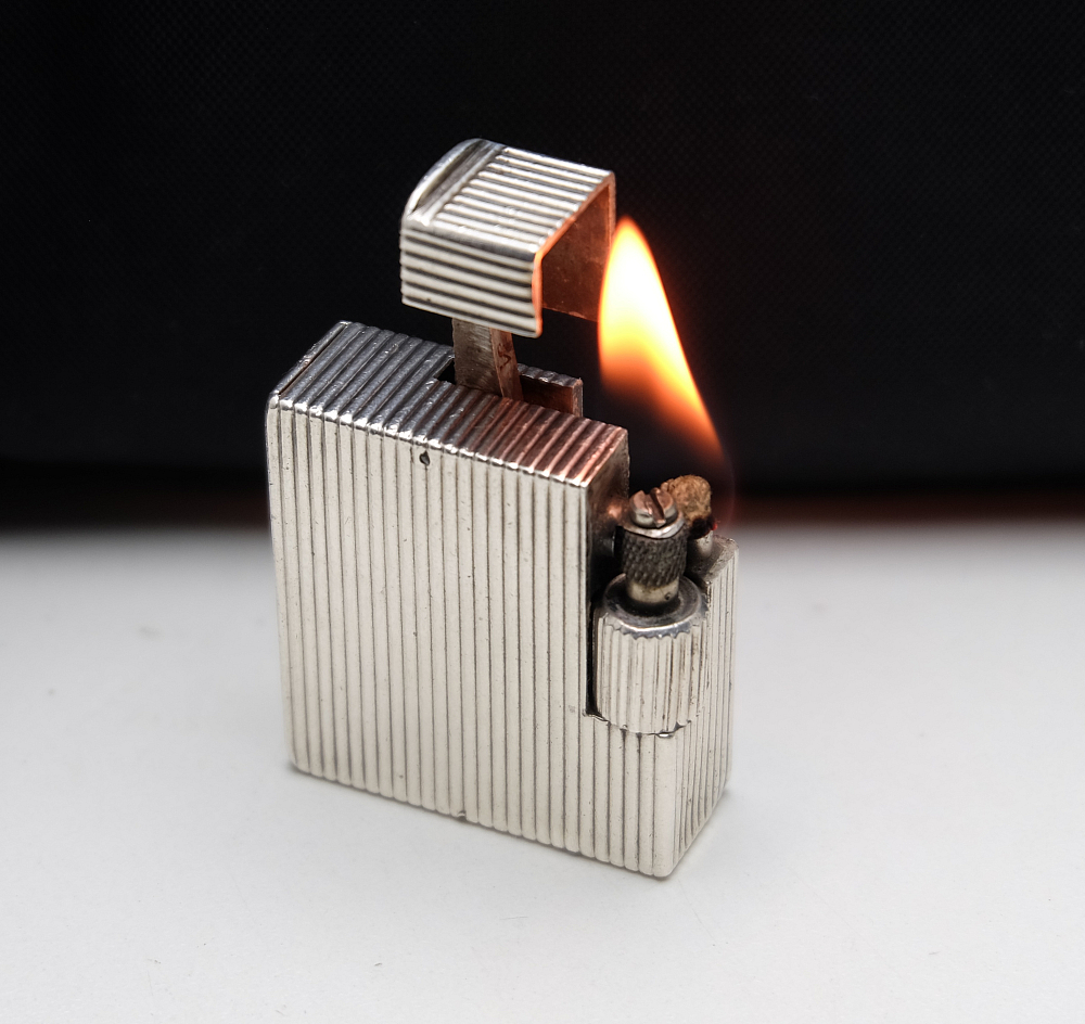 ​Chanteloup Paris Solid Silver Petrol Lighter Art Deco RARE! 1930-1940s Works! - 1