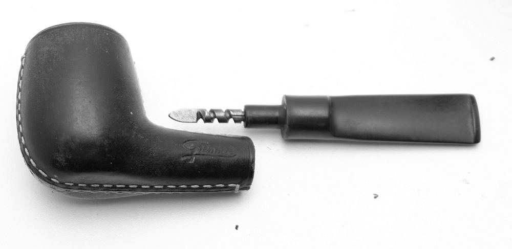 ​Billiard Vintage Tobacco Smoking Pipe Grenhill Leather Coated - 8